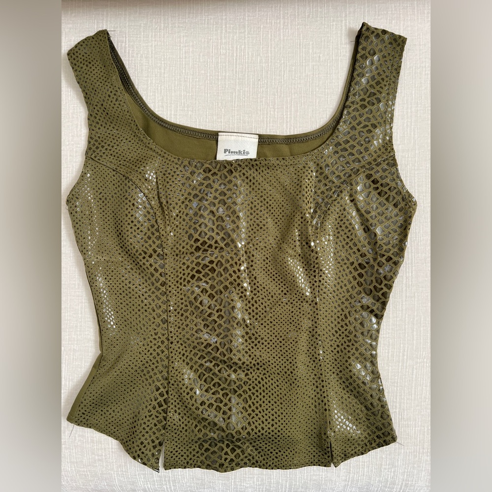 Vintage Faux Reptile Skin Cropped Top